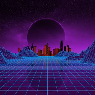 Aesthetic retrowave wallpaper