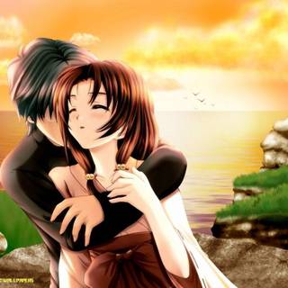 Anime cartoon couple pic wallpaper