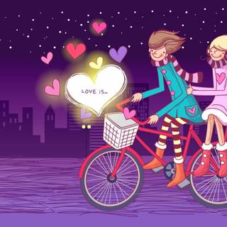 Sweet couple anime wallpaper