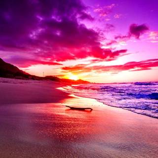 Purple beach sunset wallpaper