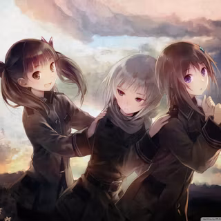 Anime cute friends wallpaper