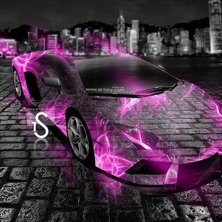 Pink and purple car desktop wallpaper