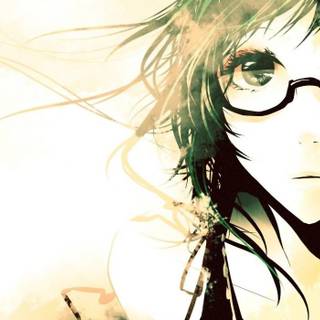 Glass with anime wallpaper