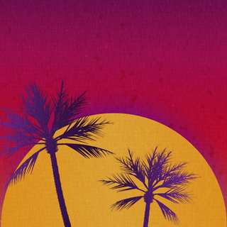 Retro wave palms 4k wallpaper