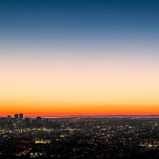 City anime sunset wallpaper