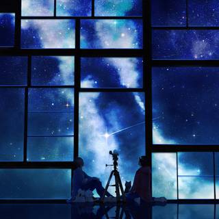 Night anime couple wallpaper