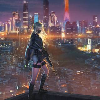 4k anime city night wallpaper