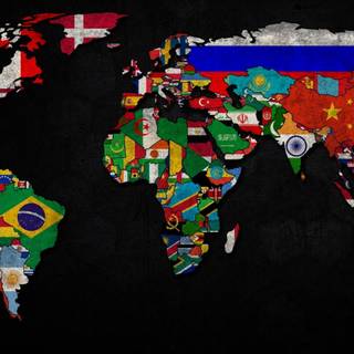 World flags with name wallpaper