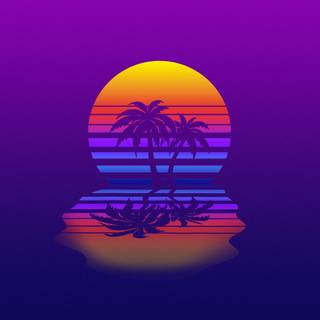 4k retro synthwave purple wallpaper