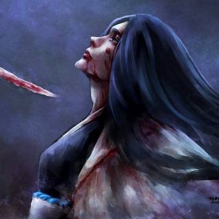 Desktop bloody anime girls wallpaper