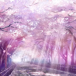 Anime Cherry Blossoms HD wallpaper
