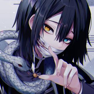 Iguro Demon Slayer desktop wallpaper