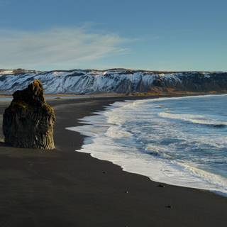 Beach rocks snow HD wallpaper