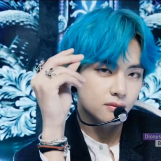 BTS V blue hair wallpaper