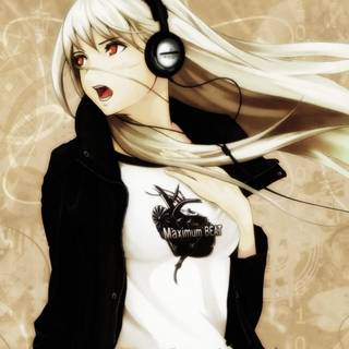 Anime headphones HD wallpaper