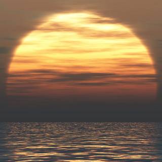 Sunset over the ocean wallpaper