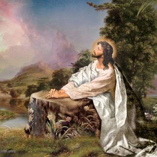 Jesus with people wallpaper