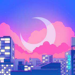 Moon Tokyo aesthetic wallpaper