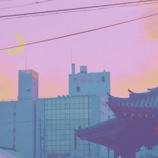 Moon Tokyo aesthetic wallpaper