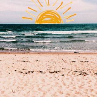 90s retro sun wallpaper