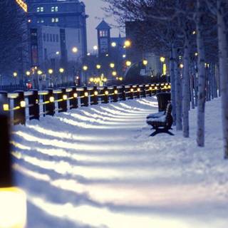 Snow anime city wallpaper