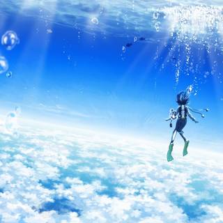 Blue sky anime wallpaper