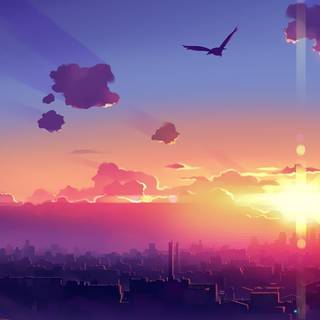 Morning city anime 1920x1080 wallpaper