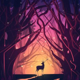 Magical forest phone wallpaper