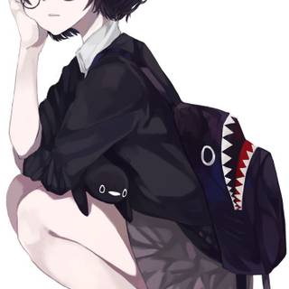 Cute anime girls glasses wallpaper