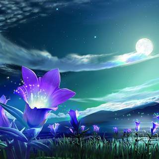 Magical flowers wallpaper