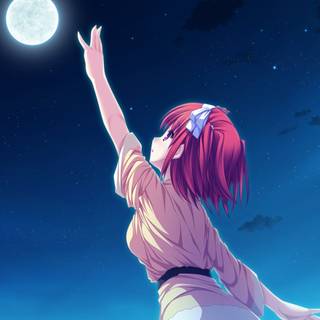 Anime girl red night wallpaper