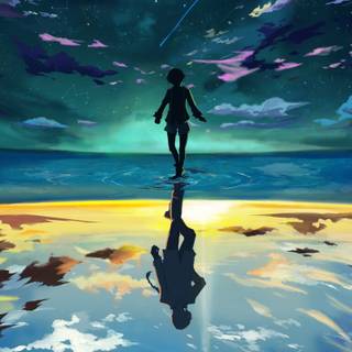Sky water anime wallpaper
