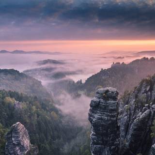 Morning in mountains wallpaper