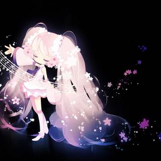 Computer Sakura Miku wallpaper