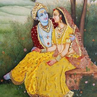 Radha and Krishna romantic wallpaper