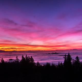 Retro sunset landscape wallpaper