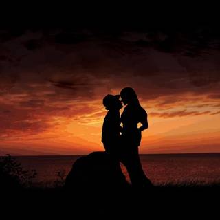 Sunset shadows wallpaper