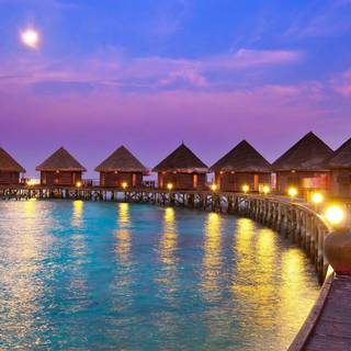 Maldives sunset wallpaper