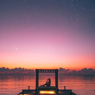 Maldives sunset wallpaper