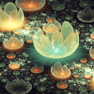 3D flowers wallpaper