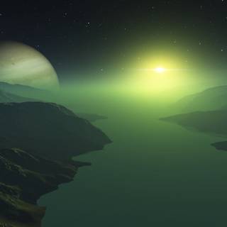 Green moon wallpaper