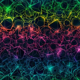 Neon geometric HD wallpaper