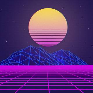 High resolution vaporwave computer wallpaper