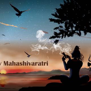 Lord Shiva smoking wallpaper
