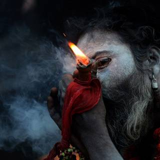 Lord Shiva smoking wallpaper