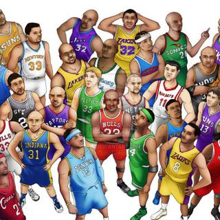 Animated basketball players wallpaper