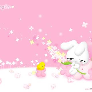Pink bunny Kawaii rabbit wallpaper
