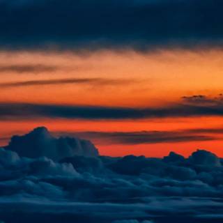 Orange sky aesthetic wallpaper