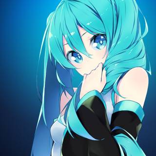 Blue anime girl wallpaper