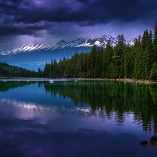 Trees clouds water HD wallpaper